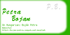 petra bojan business card