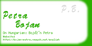 petra bojan business card